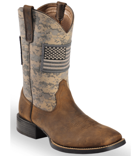 MEN’S DISTRESSED BROWN SAGE CAMO SPORT PATRIOT WESTERN BOOTS