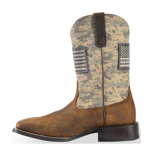 MEN’S DISTRESSED BROWN SAGE CAMO SPORT PATRIOT WESTERN BOOTS