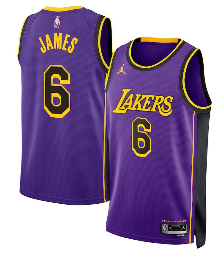 Los Angeles Lakers Association Edition Swingman Jersey- No.6 LeBron James-Shirt