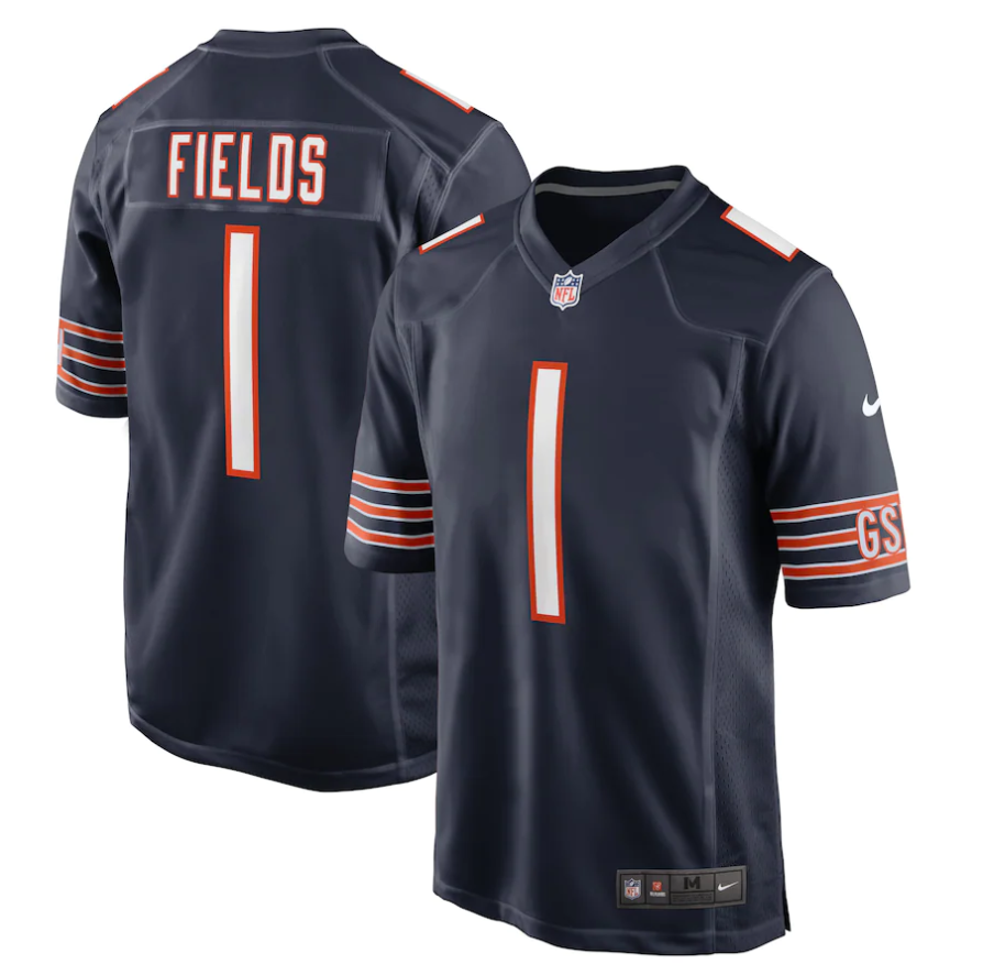 Men’s “Justin Fields” #1 “Chicago Bears” Stitched Jersey