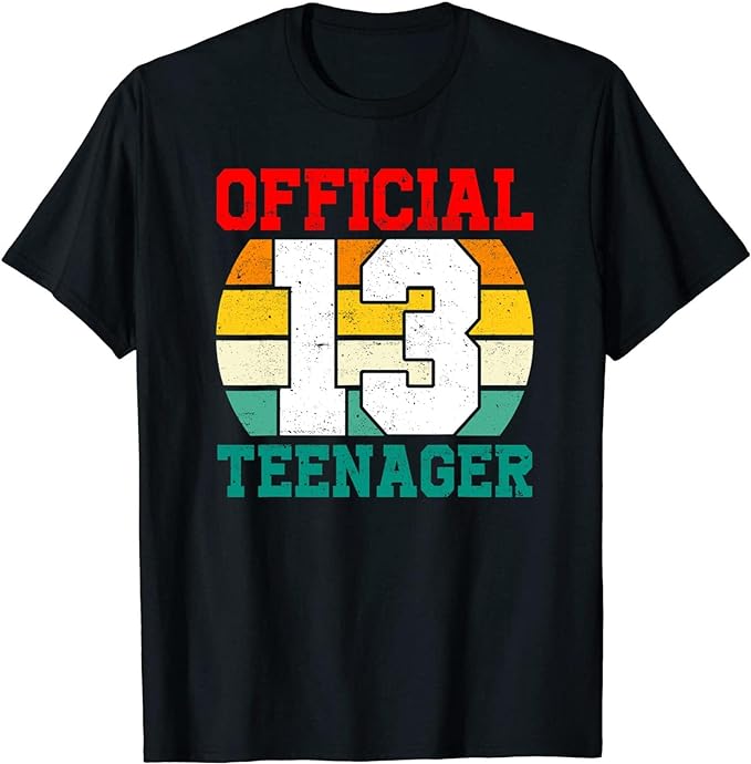 13 Years Old Official Teenager Bday Girl Boy 13th Birthday T-Shirt, Long Sleeve Shirt, Sweatshirt, Hoodie