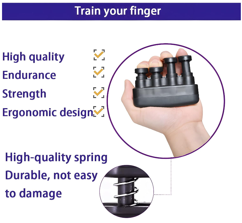 Ejercitador De Dedos Fortalecedor De Agarre Ajustable Entrenamiento De Manos NEW