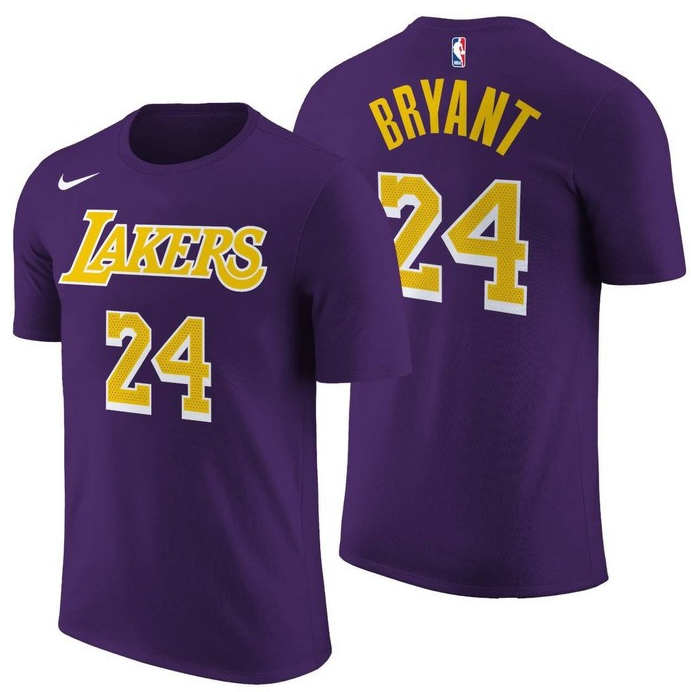 Men’s Bryant #24 Los Angelesi Lakersi T-Shirt 2 Sides color puple